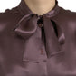 Elegant Silk Ascot Collar Blouse