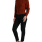 Elegant Brown Turtleneck Wool Sweater