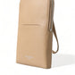 Elegant Beige Leather Crossbody Phone Bag