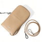 Elegant Beige Leather Crossbody Phone Bag