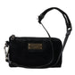 Elegant Black Nylon & Leather Pouch