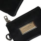 Elegant Black Nylon & Leather Pouch