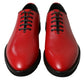 Elegant Red Leather Oxford Dress Shoes