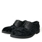 Elegant Black Fur Derby Dress Shoes for Men