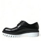 Sophisticated Black and White Leather Derby Shoes