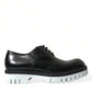 Sophisticated Black and White Leather Derby Shoes