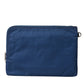 Elegant Blue Nylon Zipped Clutch