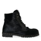 Elegant Black Calf Leather Lace-Up Boots