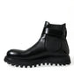 Elegant Black Calf Leather Chelsea Boots