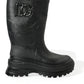 Sleek Metallic Rubber Rain Boots with DG Logo