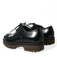 Elegant Black Leather Derby Dress Shoes