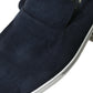 Blue Suede Caiman Loafers Saint Tropez Shoes