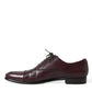 Elegant Burgundy Leather Derby Shoes