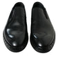 Elegant Black Leather Studded Loafers