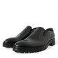 Elegant Black Leather Studded Loafers