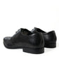 Elegant Black Leather Derby Dress Shoes