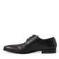 Elegant Black Leather Derby Dress Shoes