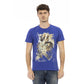 Blue Cotton Men T-Shirt