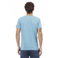 Light Blue Cotton Men T-Shirt