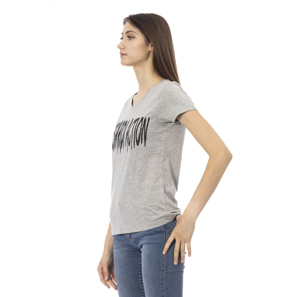 Gray Cotton Women T-Shirt