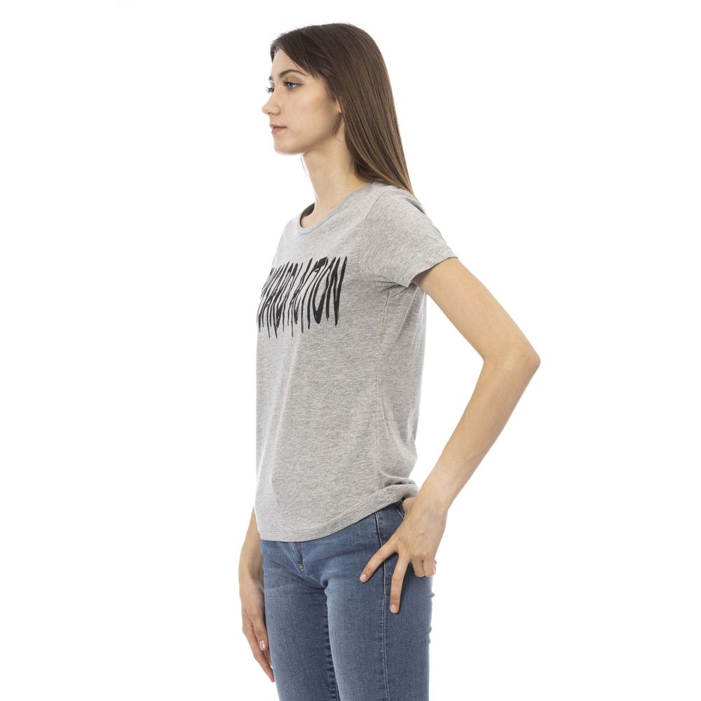 "Gray Cotton Women T-Shirt"