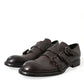 Elegant Triple Buckle Leather Dress Shoes