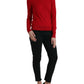 Radiant Red Wool Pullover Sweater