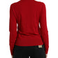 Radiant Red Wool Pullover Sweater