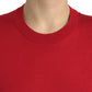 Silk Red Crew Neck Top