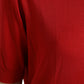 Silk Red Crew Neck Top