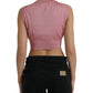 Elegant Silk Crew Neck Cropped Tank Top