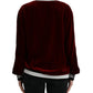 Elegant Burgundy Silk-Blend Sweater