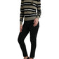 Elegant Striped Turtleneck Wool Sweater