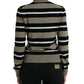 Elegant Striped Turtleneck Wool Sweater