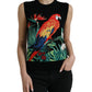 Elegant Jungle Print Crew Neck Tank Top