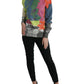 Multicolor Mohair Turtleneck Casual Sweater