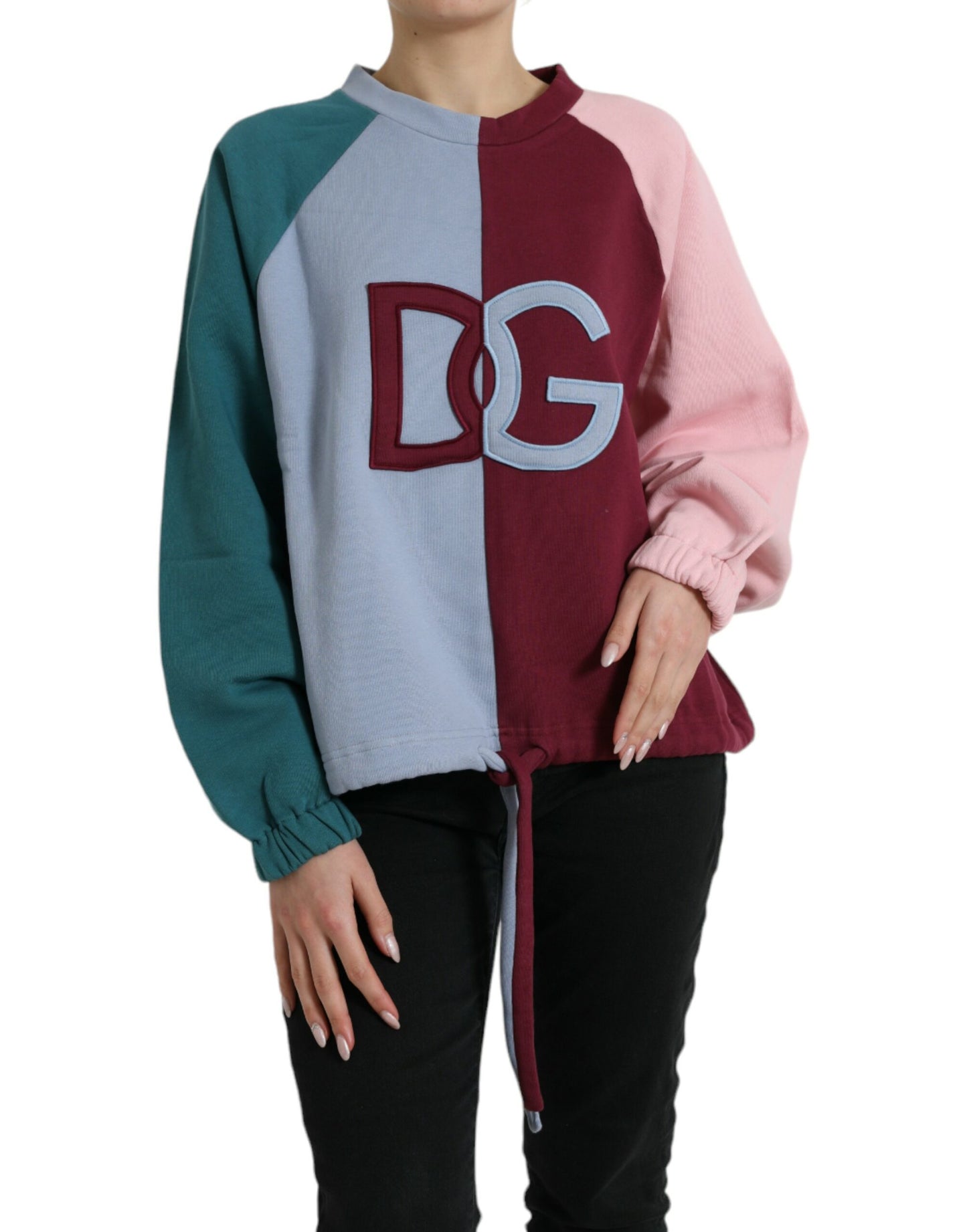 Multicolor Cotton Crew Neck Sweater