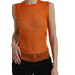 Chic Orange Crew Neck Tank Top