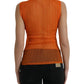 Chic Orange Crew Neck Tank Top