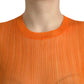 Chic Orange Crew Neck Tank Top