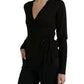 Elegant Black Virgin Wool Cardigan