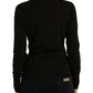 Elegant Black Virgin Wool Cardigan