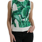 Silk Banana Leaf Print Tank Top