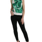 Silk Banana Leaf Print Tank Top