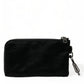 Elite Black Nylon & Leather Pouch with Logo Detail