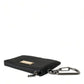 Elite Black Nylon & Leather Pouch with Logo Detail