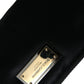 Elegant Black Nylon Leather Pouch with Silver Details