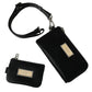 Elegant Black Nylon Leather Pouch with Silver Details