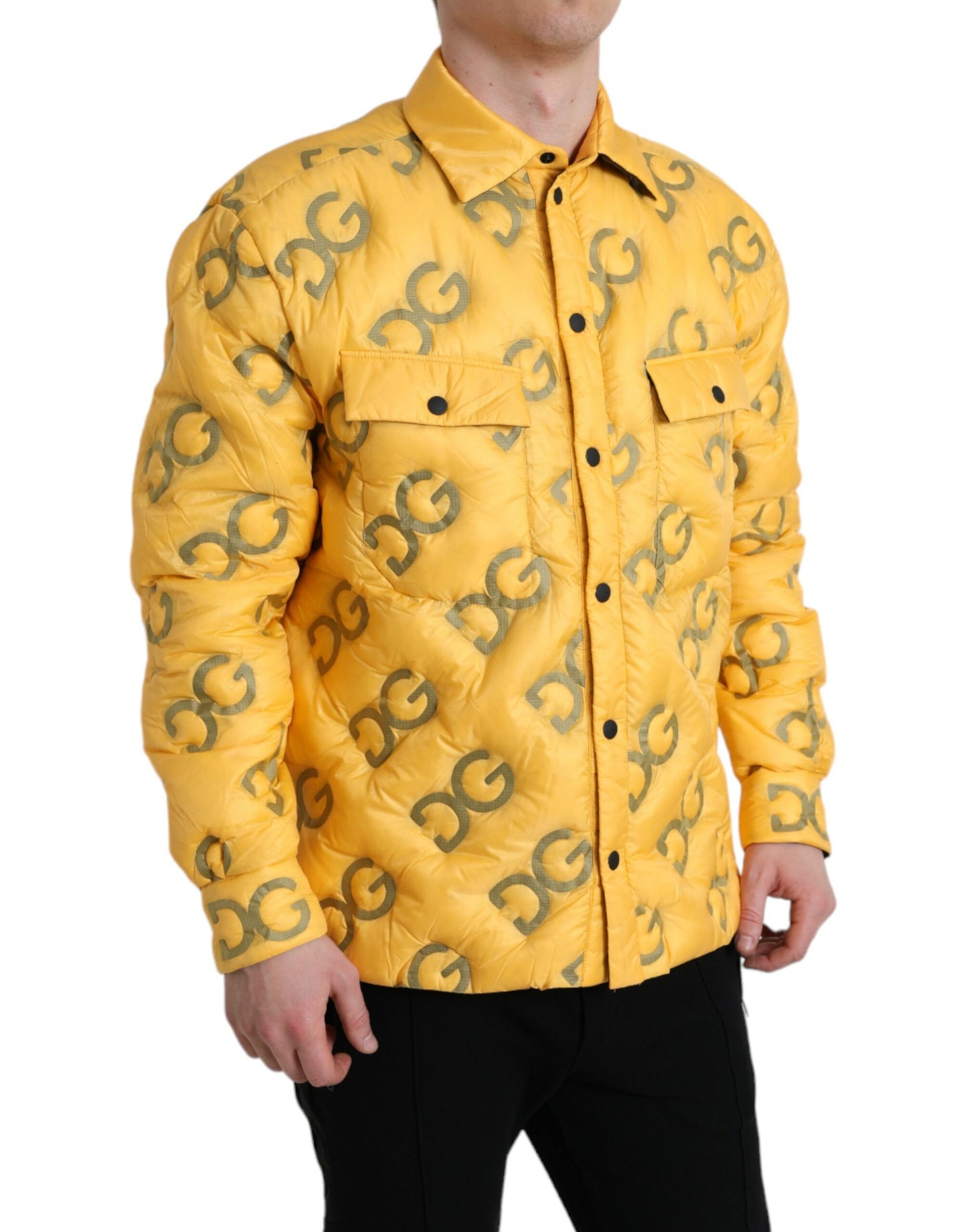 Elegant Yellow Padded Blouson Jacket