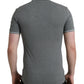 Elegant Grey Cotton Polo T-Shirt